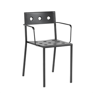 HAY Balcony Chair with Armrests Anthracite