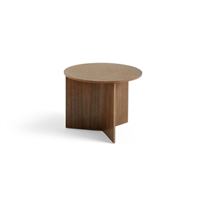 HAY Slit Wood Coffee Table Round Ø45 Lacquered Walnut