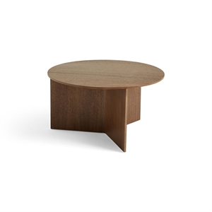 HAY Slit Wood Coffee Table Round Ø65 Lacquered Walnut