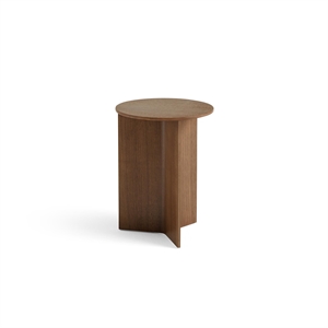 HAY Slit Wood Coffee Table Round Ø35 Lacquered Walnut