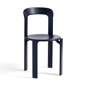HAY Rey Dining Chair Deep Blue Lacquered Beech Wood