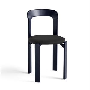HAY Rey Dining Chair Deep Blue Lacquered Beech wood/Steelcut Trio 190