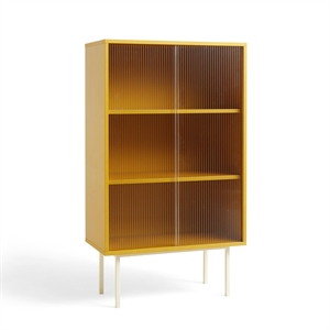 HAY Color Cabinet Cabinet With Glass Doors Tall Yellow