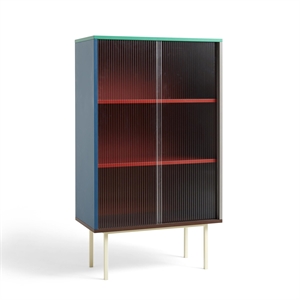 HAY Color Cabinet Cabinet With Glass Doors Tall Multicolored