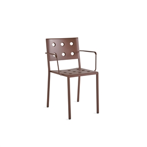 HAY Balcony Dining Chair with Armrest Iron Red