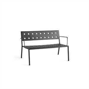 HAY Balcony Lounge Bench with Armrest Anthracite