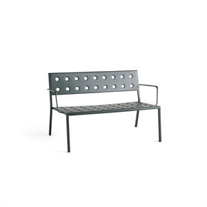 HAY Balcony Lounge Bench with Armrest Dark Forest