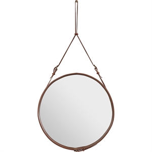 GUBI Adnet Wall Mirror Circular Tan Leather Ø70 cm