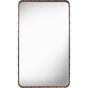 GUBI Adnet Wall Mirror Rectangular Tan Leather 65 x 115 cm