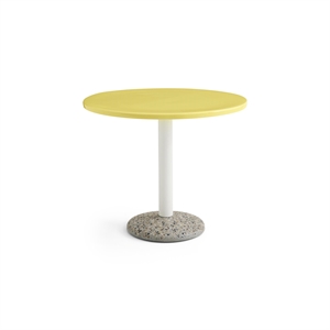 HAY Ceramic Dining Table Ø90 Bright Yellow