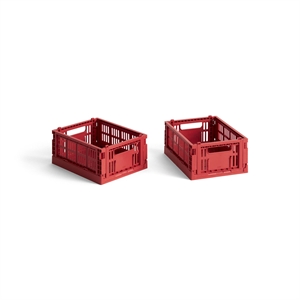 HAY Colour Crate Storage Box Mini Set of 2 Red