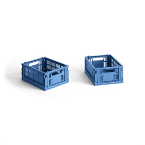 HAY Colour Crate Storage Box Mini Set of 2 Electric Blue
