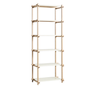 HAY Woody Shelving 2.0 Bookcase High Almond White/Steel