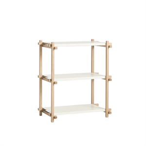HAY Woody Shelving 2.0 Bookcase Small Almond White/Steel