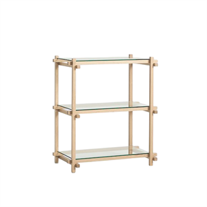 HAY Woody Shelving 2.0 Bookcase Small Almond White/Glass