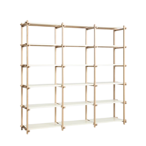 HAY Woody Shelving 2.0 Bookcase Large Almond White/Steel