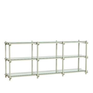 HAY Woody Shelving 2.0 Shelf Low Smokey Grey/Glass