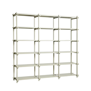 HAY Woody Shelving 2.0 Bookcase Large Smokey Grey/Steel