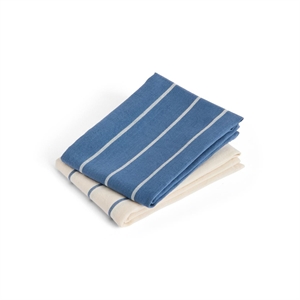 HAY Outdoor Market Tea Towel Set of 2 Blue/ Beige