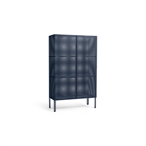 HAY Perforated Cabinet Large Steel Blue