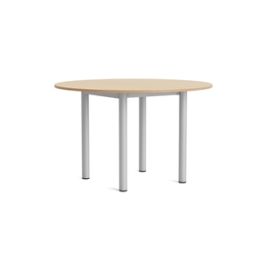 HAY Annex Round Dining Table Ø120 Lacquered Oak/ Aluminum
