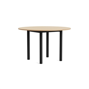 HAY Annex Round Dining Table Ø120 Lacquered Oak/Charcoal