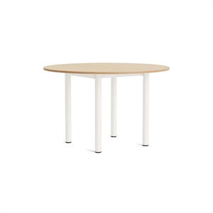HAY Annex Round Dining Table Ø120 Lacquered Oak/ Cream White