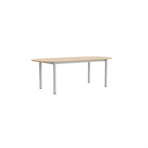 HAY Annex Oblong Dining Table L220 Lacquered Oak/ Aluminum