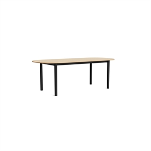 HAY Annex Oblong Dining Table L220 Lacquered Oak/Charcoal