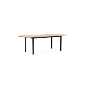 HAY Annex Overhang Dining Table L220 Dark Grey/Lacquered Oak