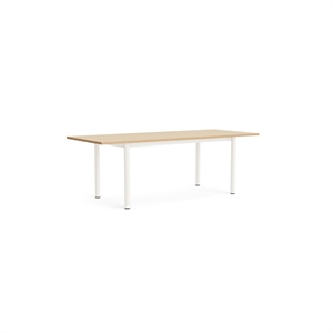 HAY Annex Overhang Dining Table L220 Lacquered Oak/ Cream White