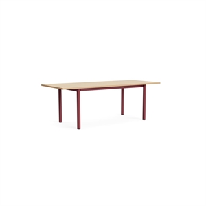 HAY Annex Overhang Dining Table L220 Lacquered Oak/Barn Red