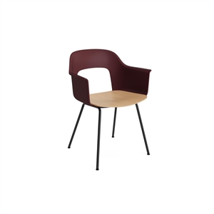 HAY Layout 212 Dining Chair With Armrests Bordeaux/ Black/Oak
