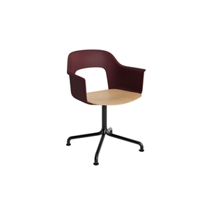 HAY Layout 252 Dining Chair With Armrest & Swivel Oak/Bordeaux/ Black