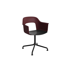 HAY Layout 252 Dining Chair With Armrest & Swivel Bordeaux/ Black