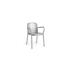 HAY Deville Chair With Armrests Silver Grey