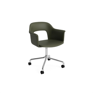 HAY Layout 264 Dining Chair With Armrest & Swivel Grano Caper Green/ Aluminum