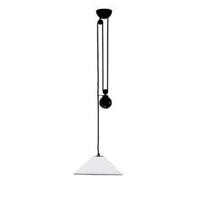 Artemide Aggregato Saliscendi Ø38 Opal Shade with Extra Rosette White