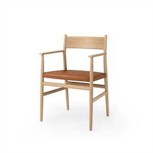 Brdr. Krüger Heritage Dining Chair With Armrest Oak/Brandy Leather