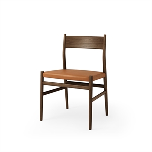 Brdr. Krüger Arv Dining Chair with Solid Back Smoked Oak/Brandy Leather