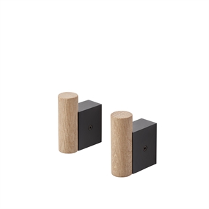 Muuto Attach Hook Oak/Black 2 Pcs.