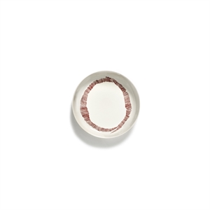 Serax Feast Deep Plate White/ Red Stripes
