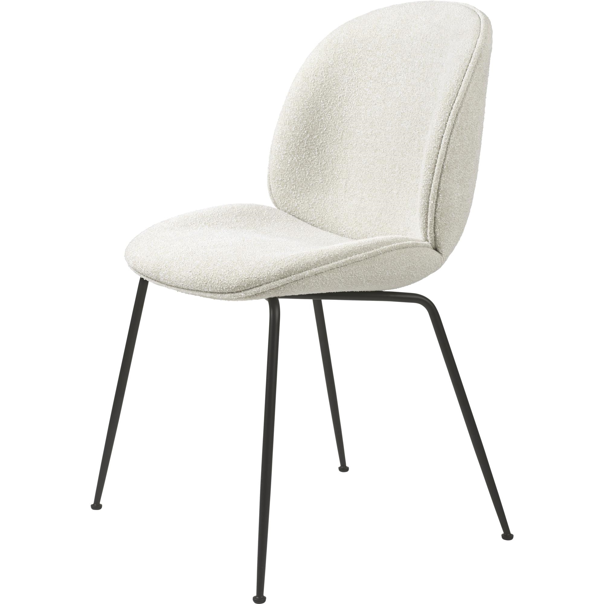 GUBI Beetle Dining Table Chair Upholstered Conic Base Matt Black/ Light Bouclé 001