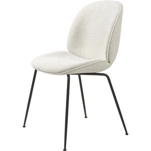 GUBI Beetle Dining Chair Upholstered Conic Base Matt Black/ Light Boucle 001