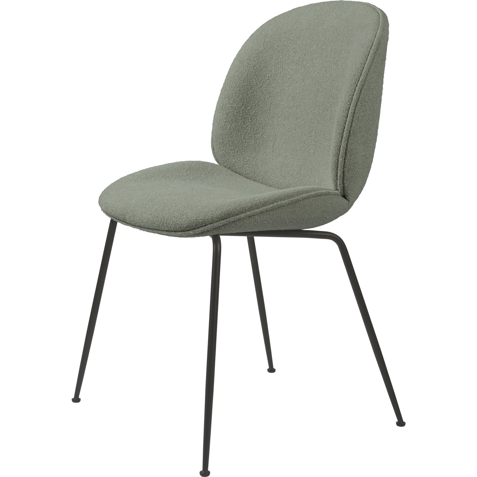 GUBI Beetle Dining Table Chair Upholstered Conic Base Matt Black/ Light Bouclé 012