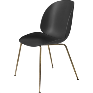 GUBI Beetle Dining Table Chair Conic Base Antique Brass/ Black