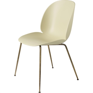 GUBI Beetle Dining Table Chair Conic Base Antique Brass/ Pastel Green
