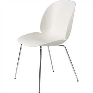 GUBI Beetle Dining Chair Conic Base Chrome/ Alabaster White