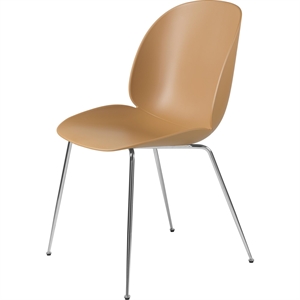 GUBI Beetle Dining Chair Conic Base Chrome/ Amber Brown