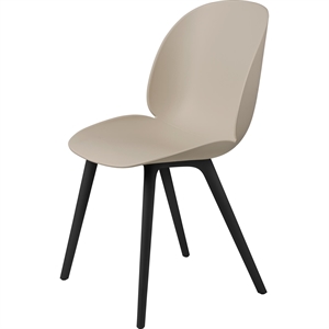 GUBI Beetle Dining Table Chair Black Plastic Base/ New Beige